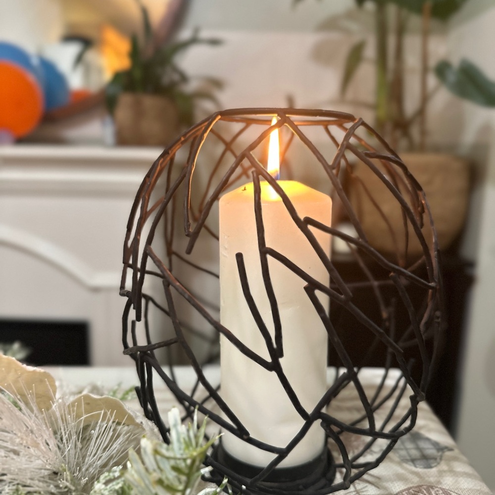 Modern Black Metal Candle Holder